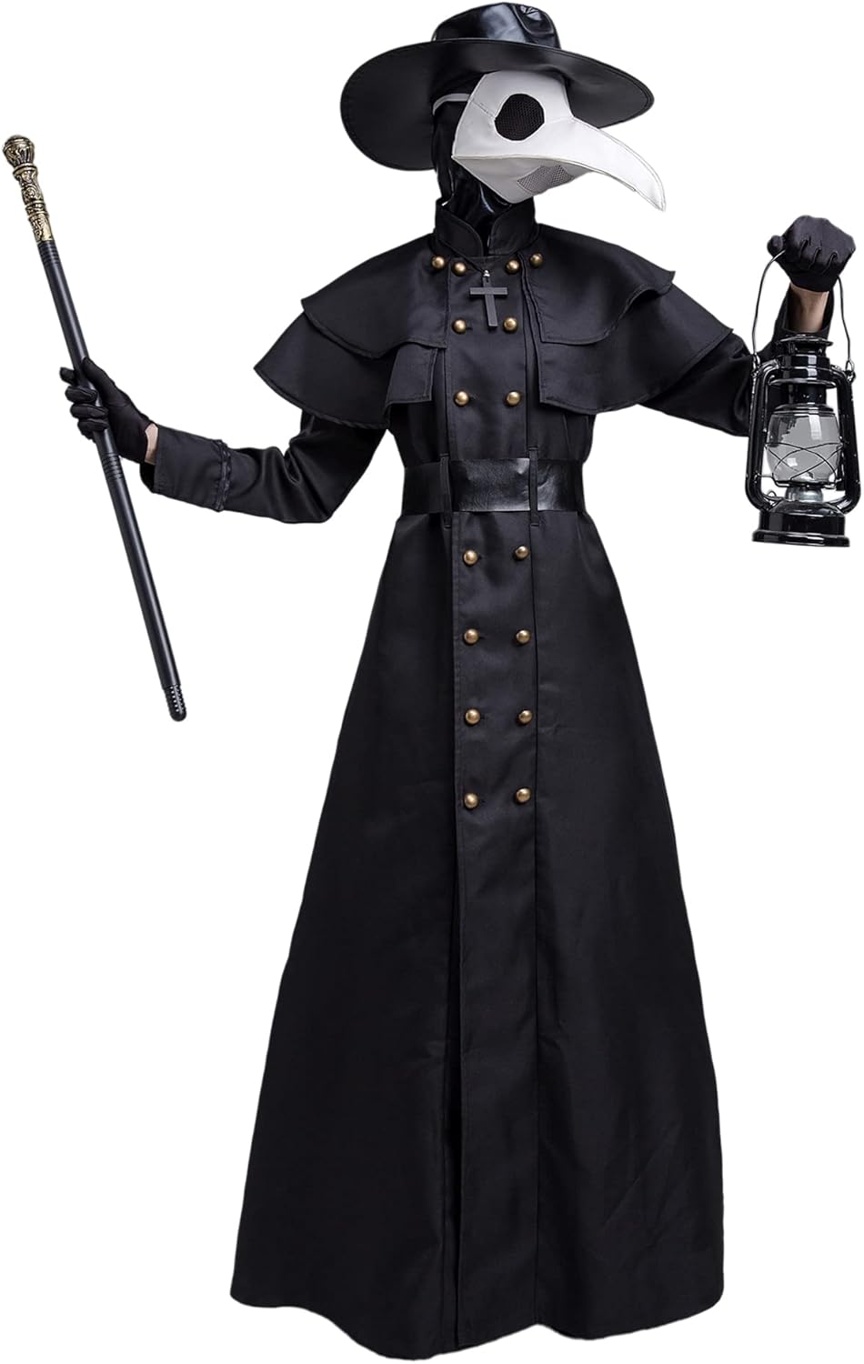 Mittelalter Steampunk Pest-Doktor, XL Schwarz