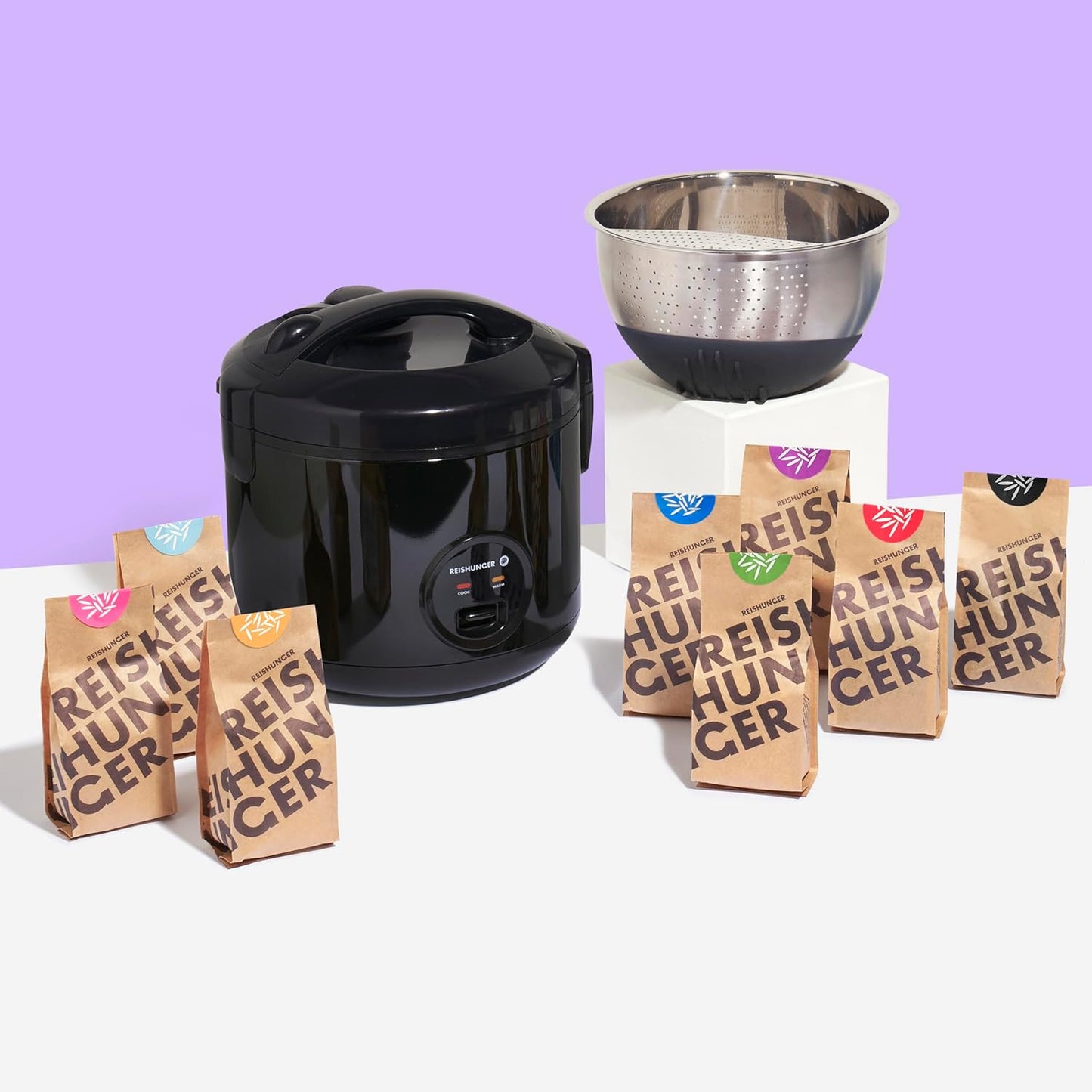 Reiskocher & Dampfgarer Starterset, Schwarz, Starter Set 1,2L