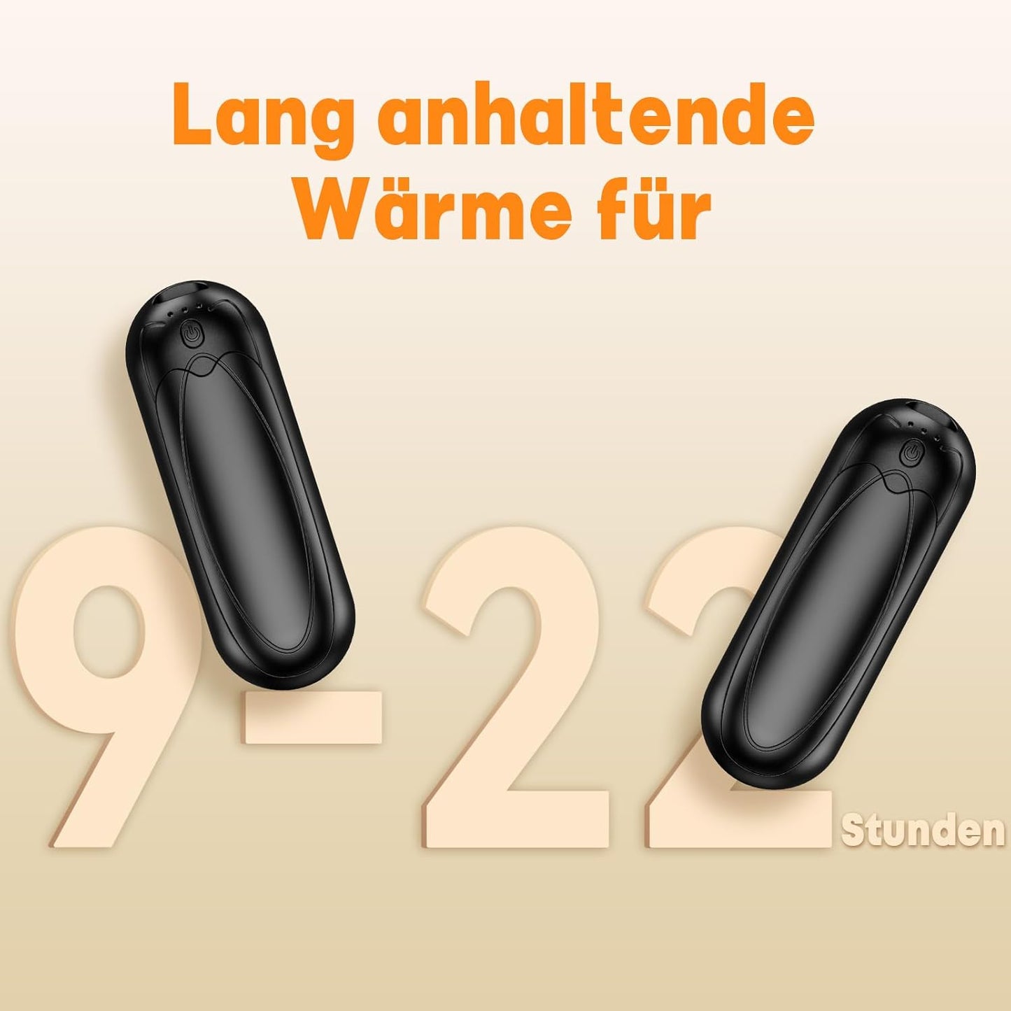 2er-Set Wiederaufladbare Handwärmer, 4-Pack Schwarz