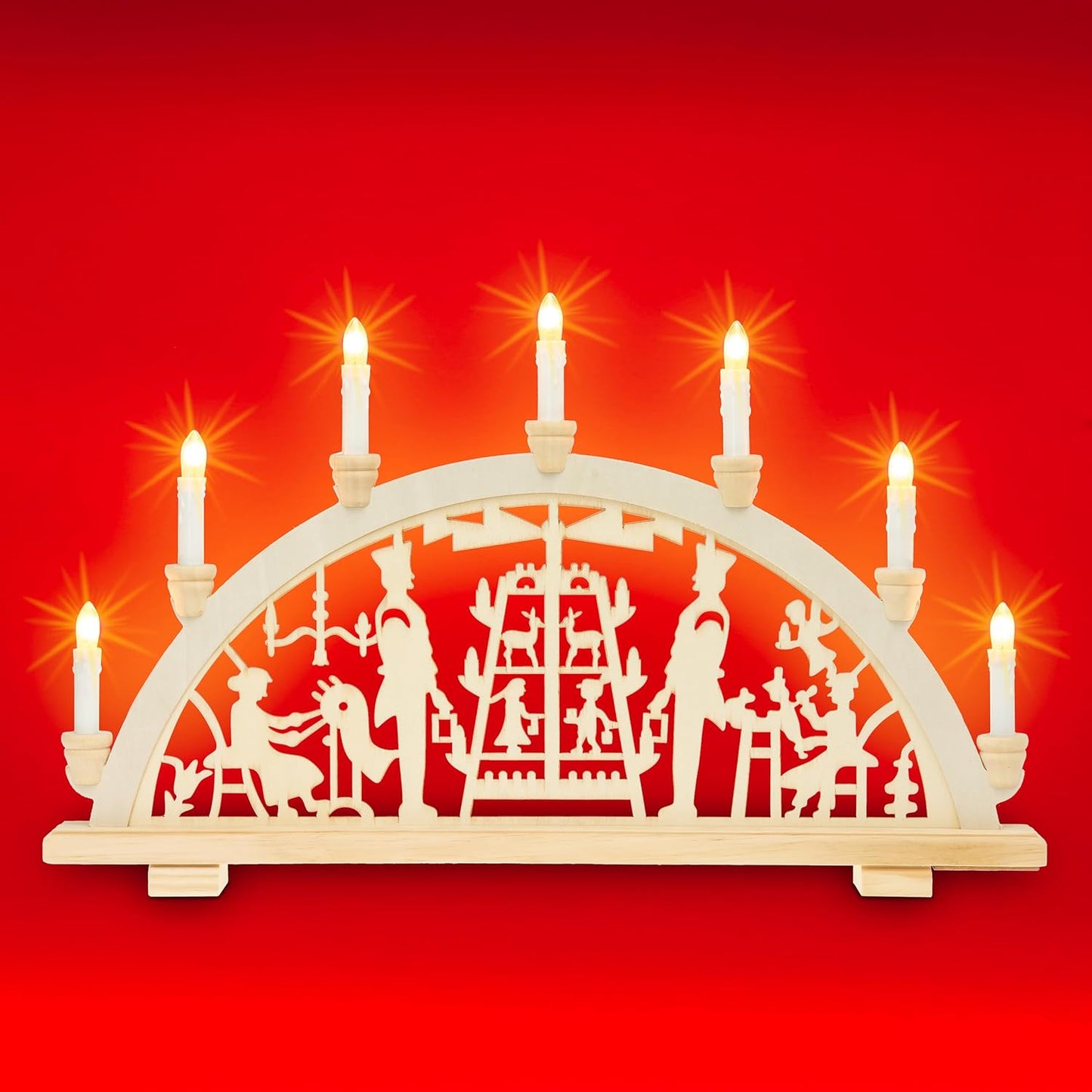 Holz Schwibbogen LED Lichterbogen "Gute Stube" 57 cm, Gute Stube