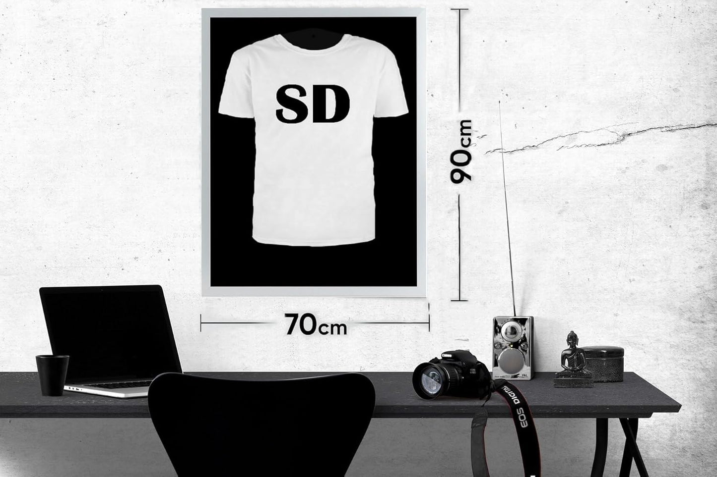 Trikot-Vitrine Easy Click & Fill, Alu Wand: Schwarz