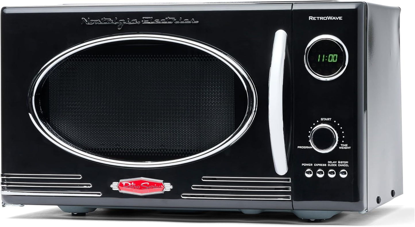 Retro Mikrowellenofen mit 12 Kochprogrammen, Black