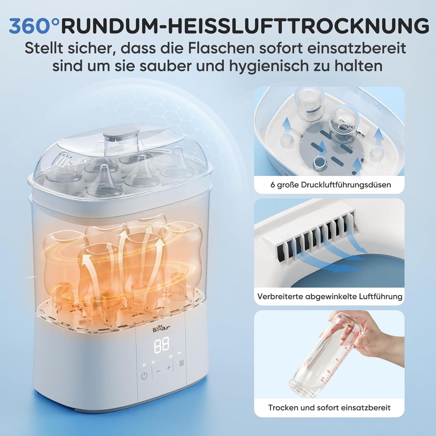 4-in-1 Babyflaschen-Sterilisator mit Trocknerfunktion