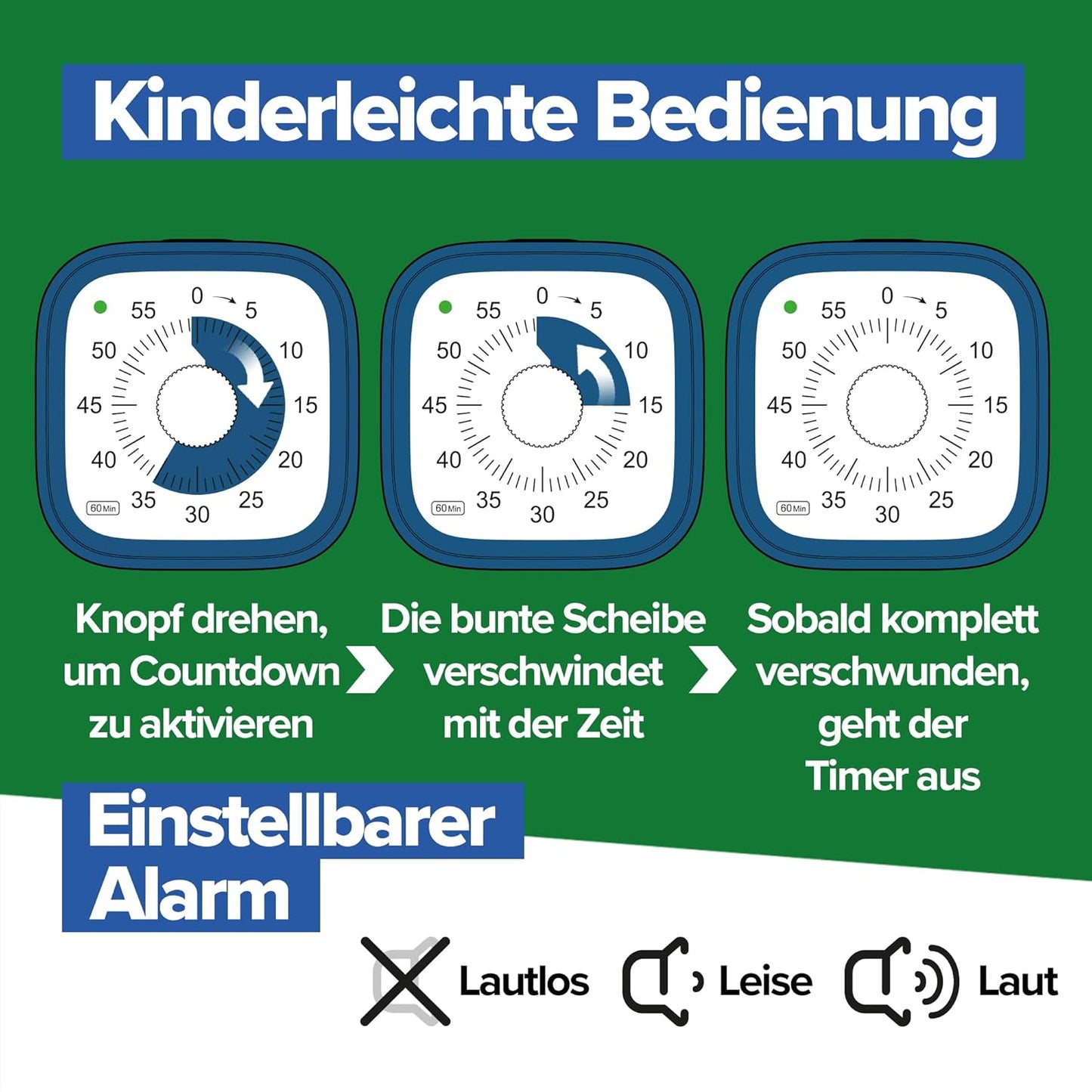 Visueller Timer Tick Tock Truck, Grün