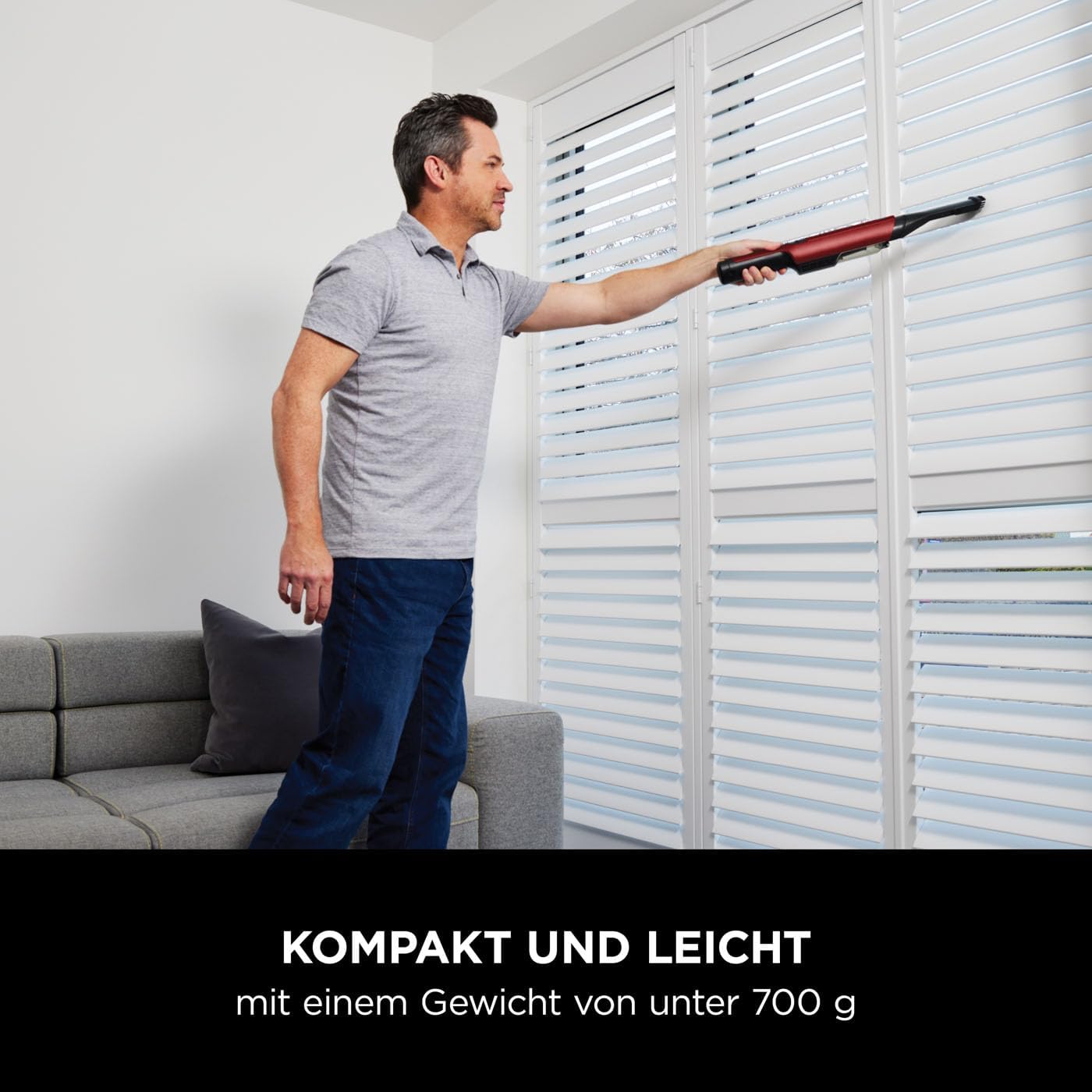 WandVac 2.0 Handstaubsauger mit Boost-Modus, 15 Minuten Laufzeit Orangerot