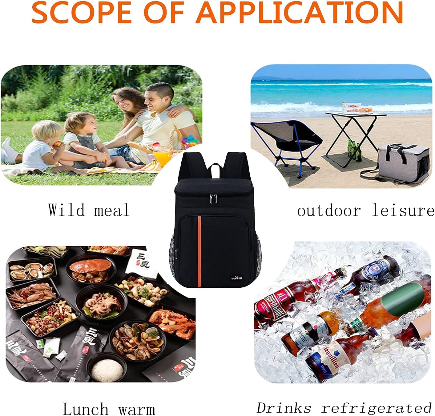Kühlrucksack, Schwarz