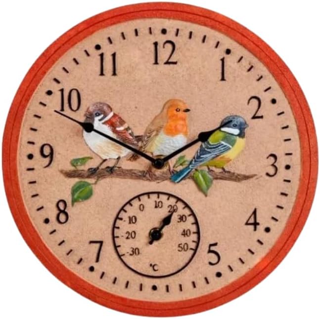 Gartenuhr mit Thermometer