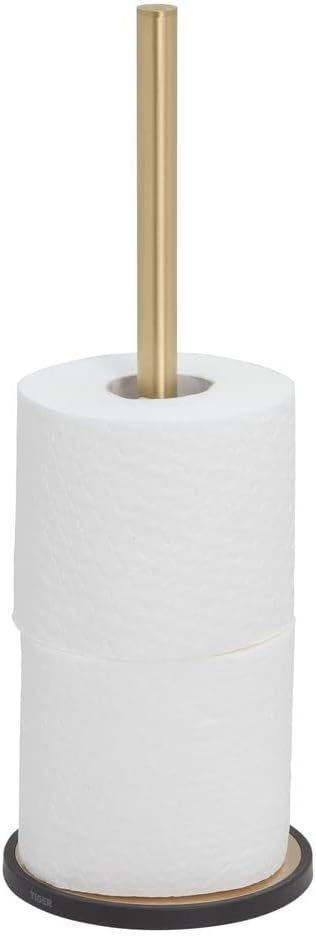 Tune Reserverollenhalter für Toilettenpapier, Messing Gebürstet/Schwarz