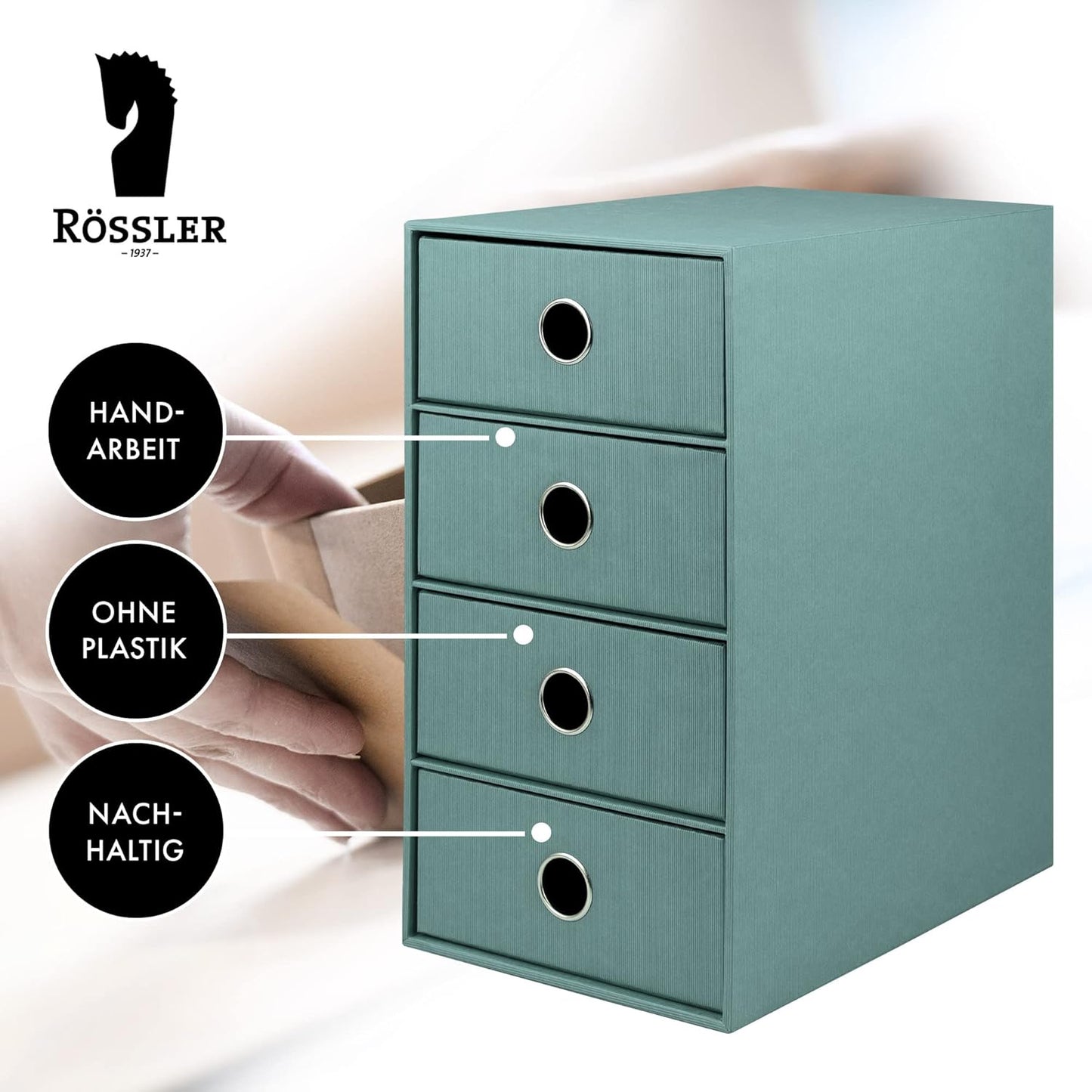 Schubladenbox mit 4 Schubladen, Opal
