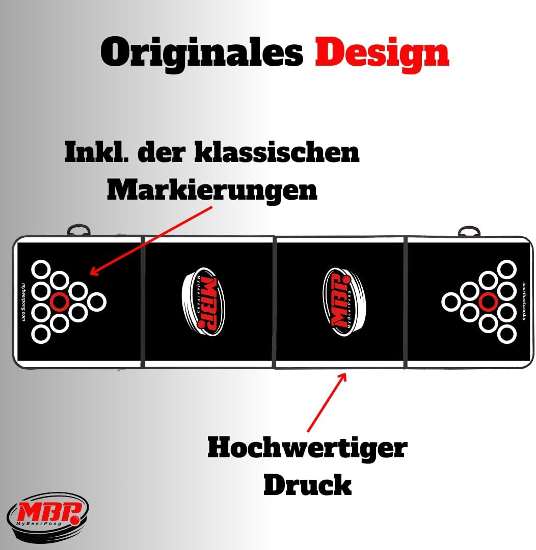 Bierpong Tisch-Set mit Tischtennisbällen