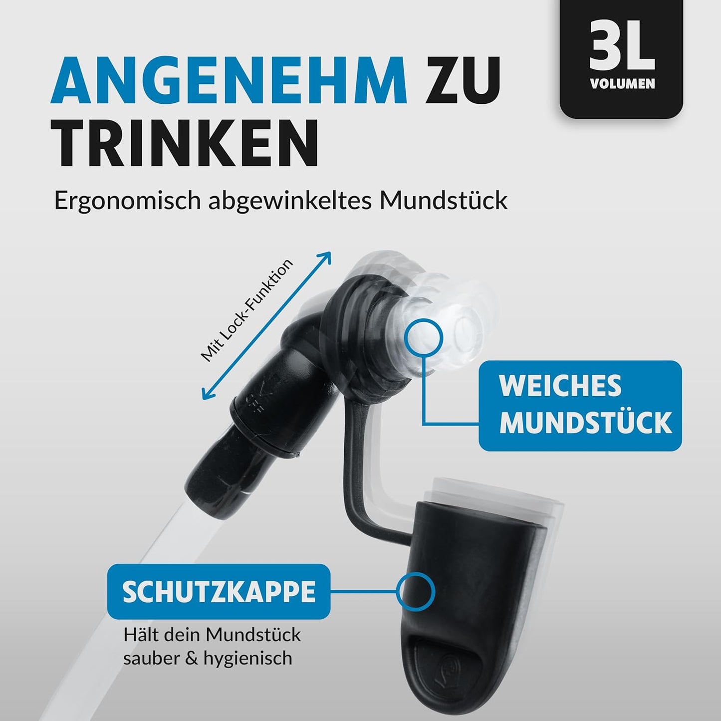 Trinkblase mit Reinigungsbürste, 3 Liter
