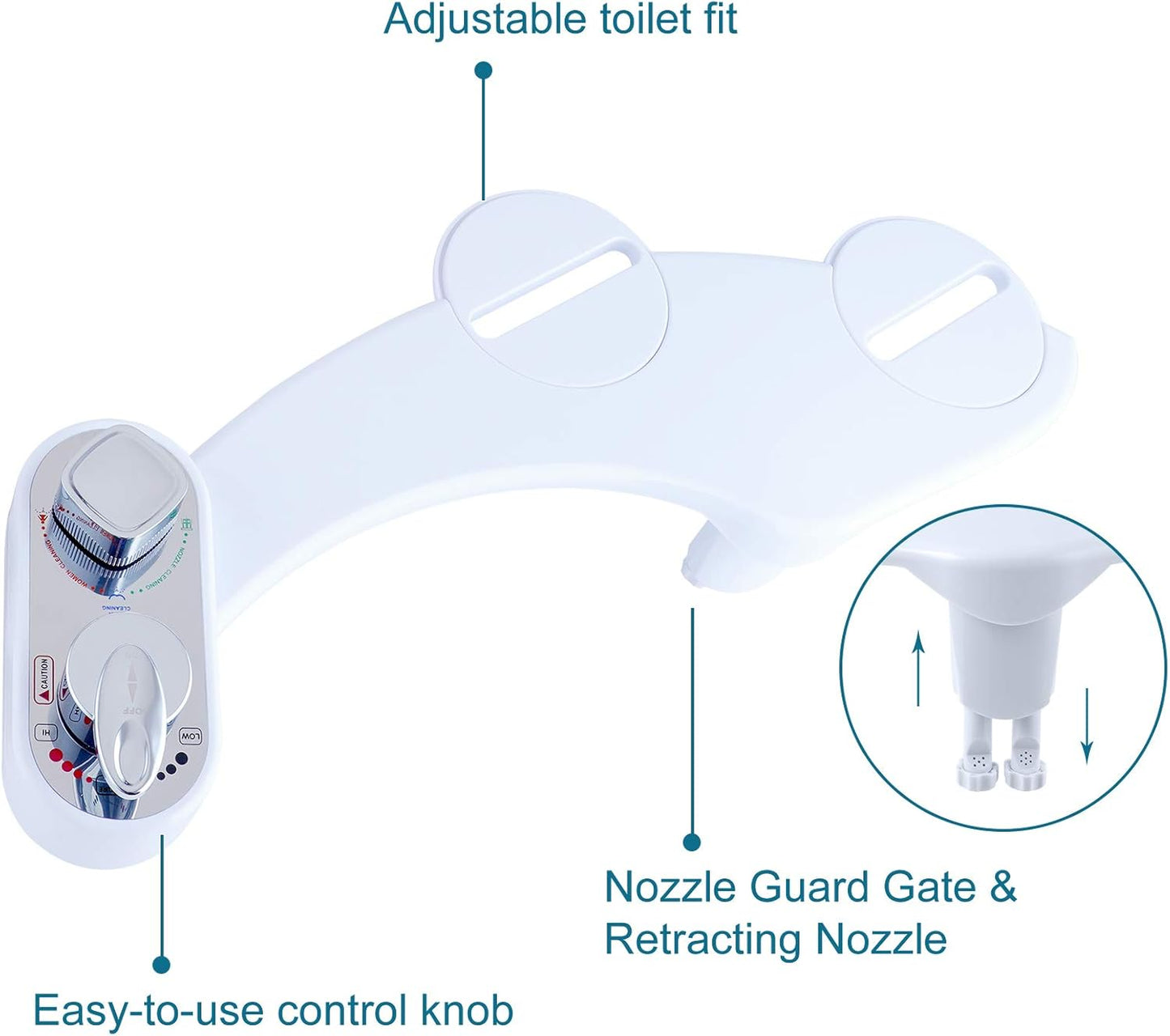 WC Bidet-Aufsatz für kaltes und heisses Wasser, Bidet-Befestigung mit heissem und kaltem Wasser