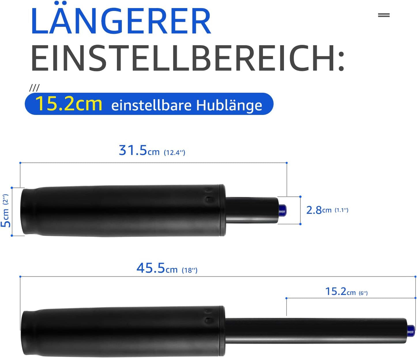 Gasdruckfeder, 152mm Reiselänge