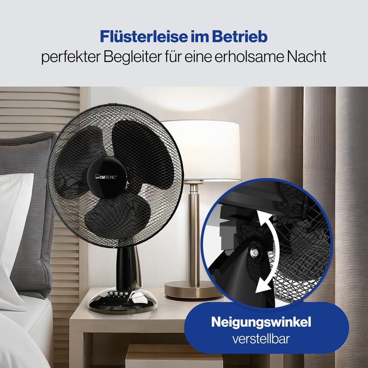 Tischventilator mit Schwenkfunktion, Schwarz