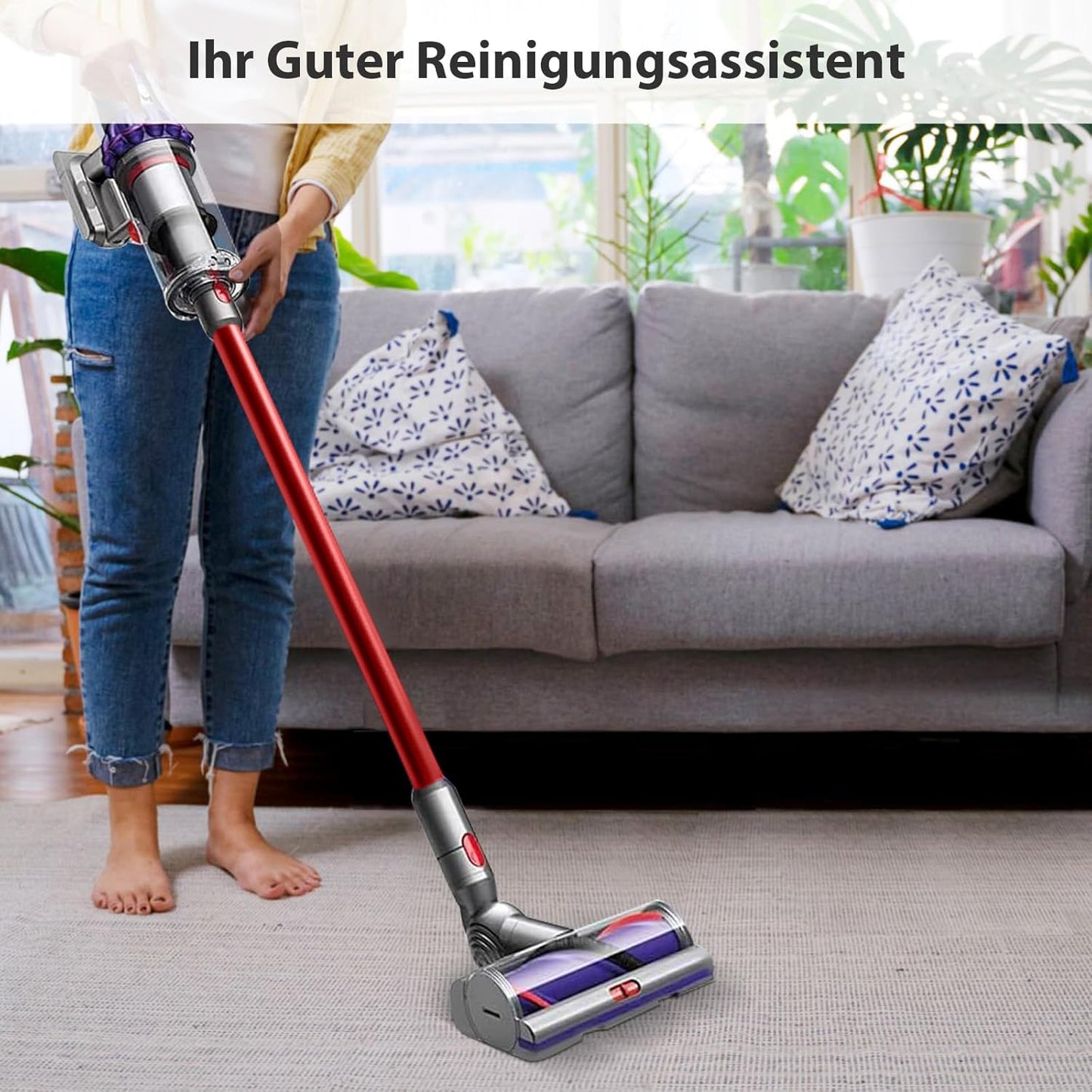 Verlängerungsrohr für Dyson Staubsauger V7-V15, Rot