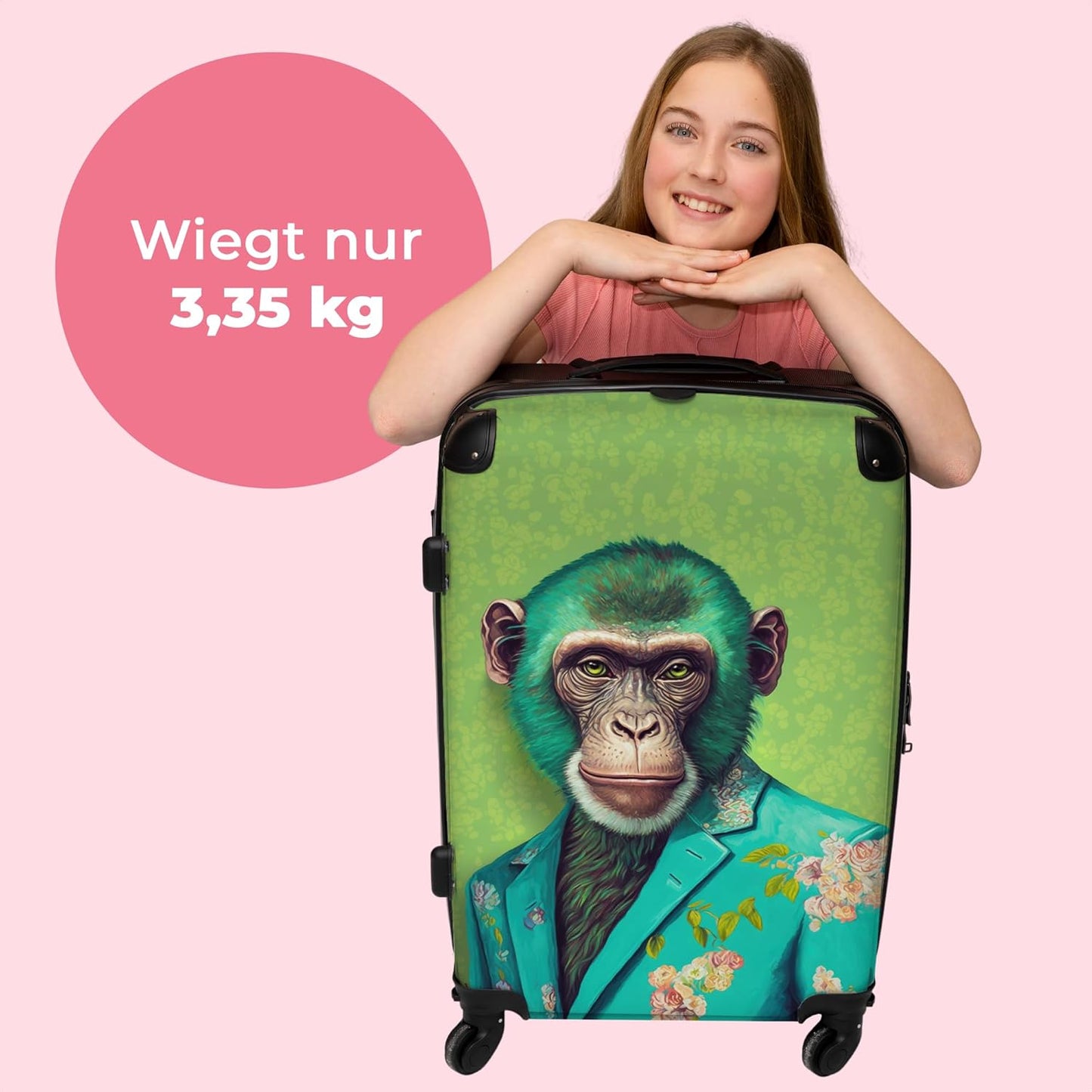Koffer gross Trolley mit 4 Rollen (67x43x25cm, 72L)