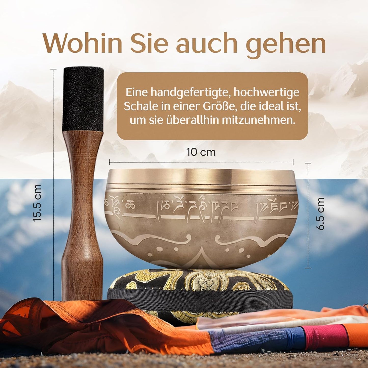 Klangschalen-Set, Mattes Gold Ohne Tasche