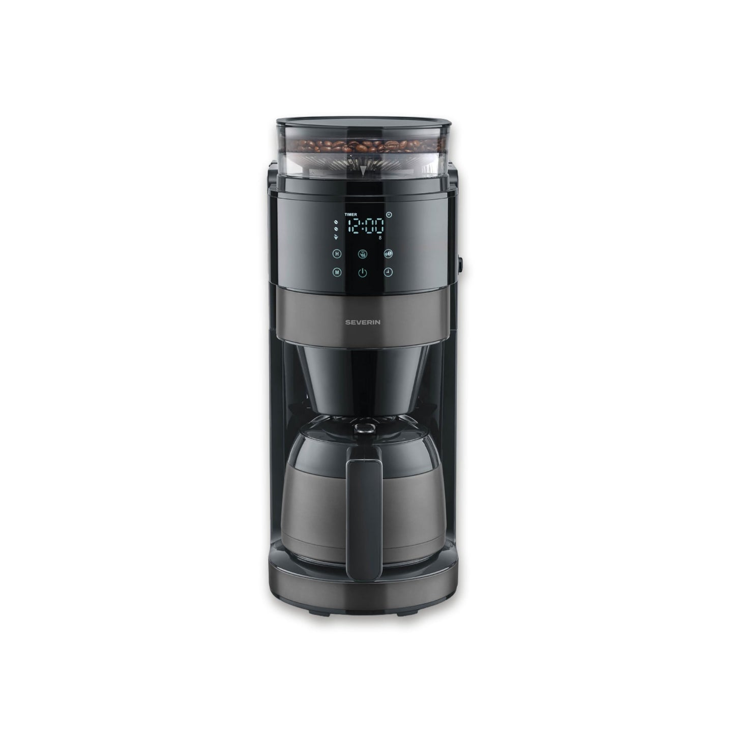 Filterkaffeemaschine KA4831, 8 Tassen (Thermokanne) Dark Inox, Schwarz