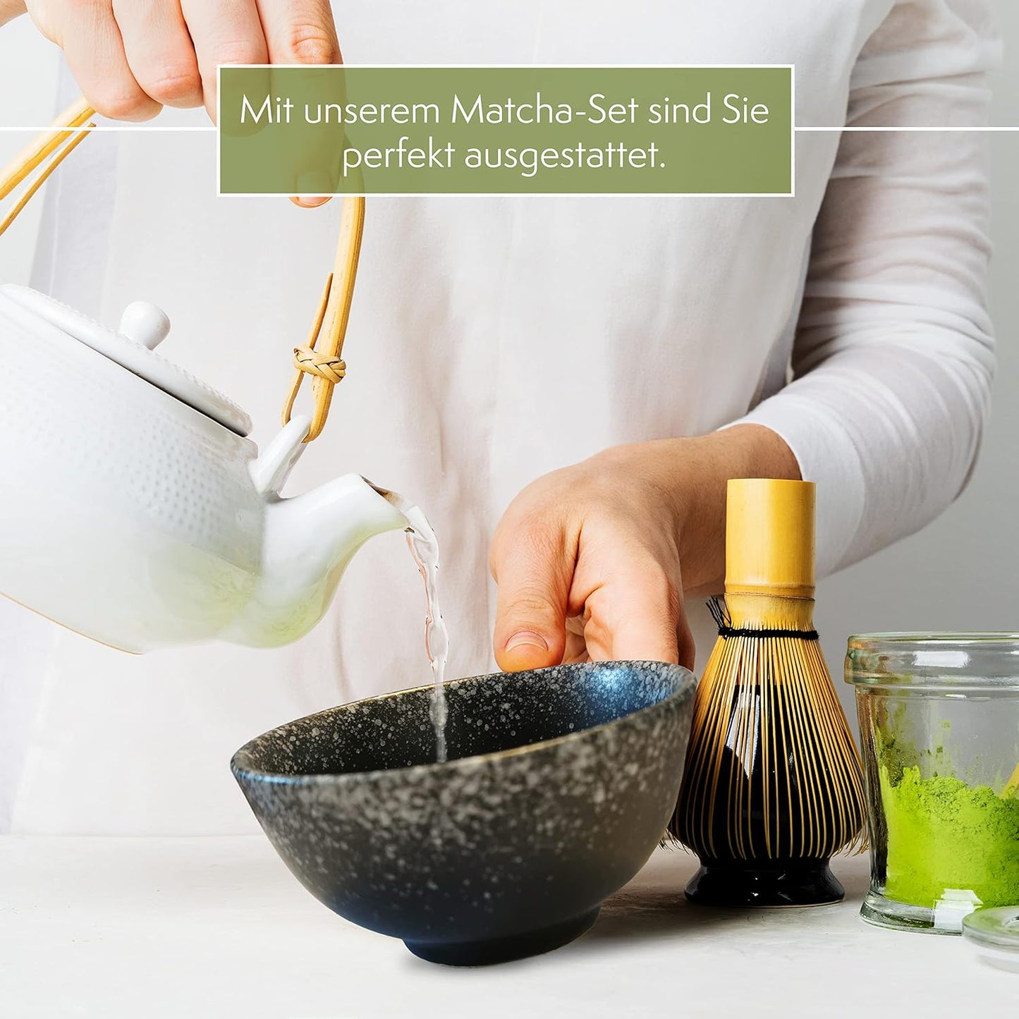 Traditionelles Matcha Tee-Zubereitungsset, 4-teilig, 4er Set
