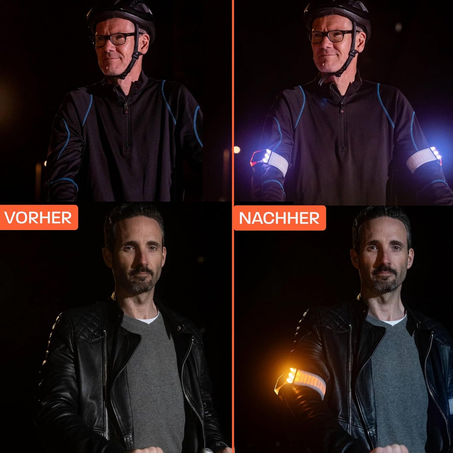 Smarte Blinker Armbänder für Fahrrad, E-Scooter, Läufer