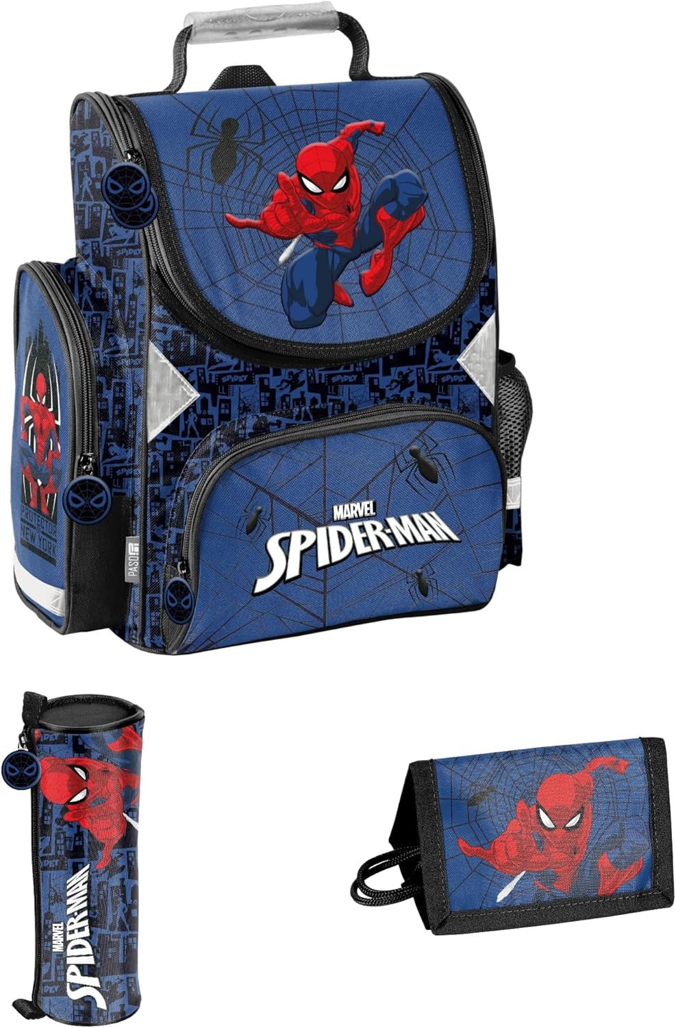 3-teiliges Schulranzen-Set Spider-Man mit Federmappe & Geldbörse, Spider-man