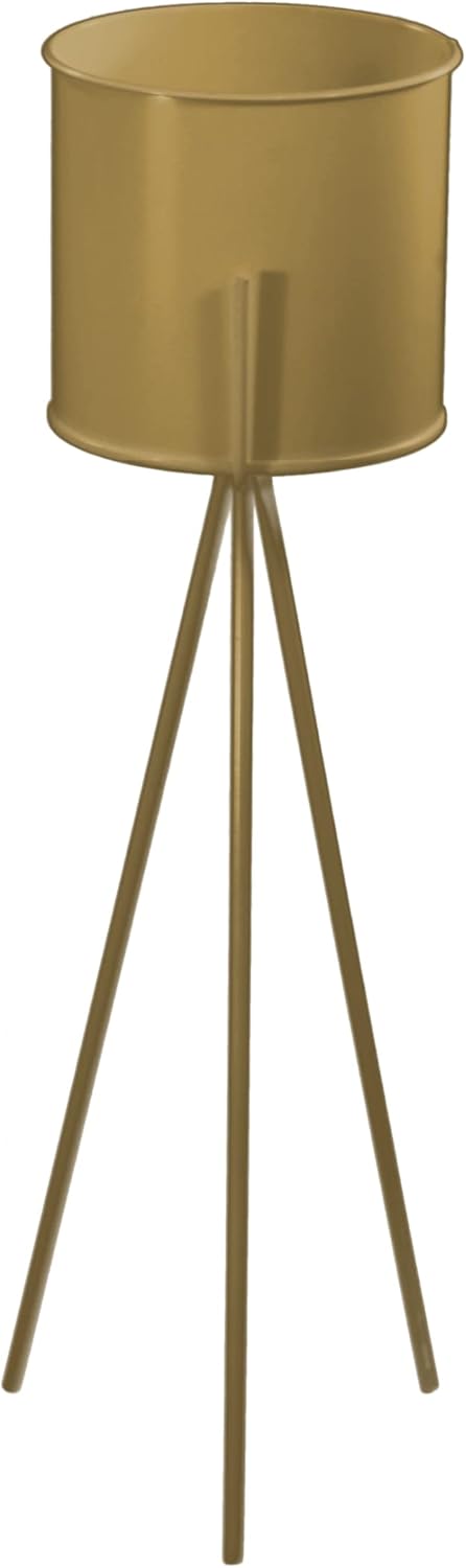Metall-Pflanzenständer mit Blumentopf, 80 cm Gold