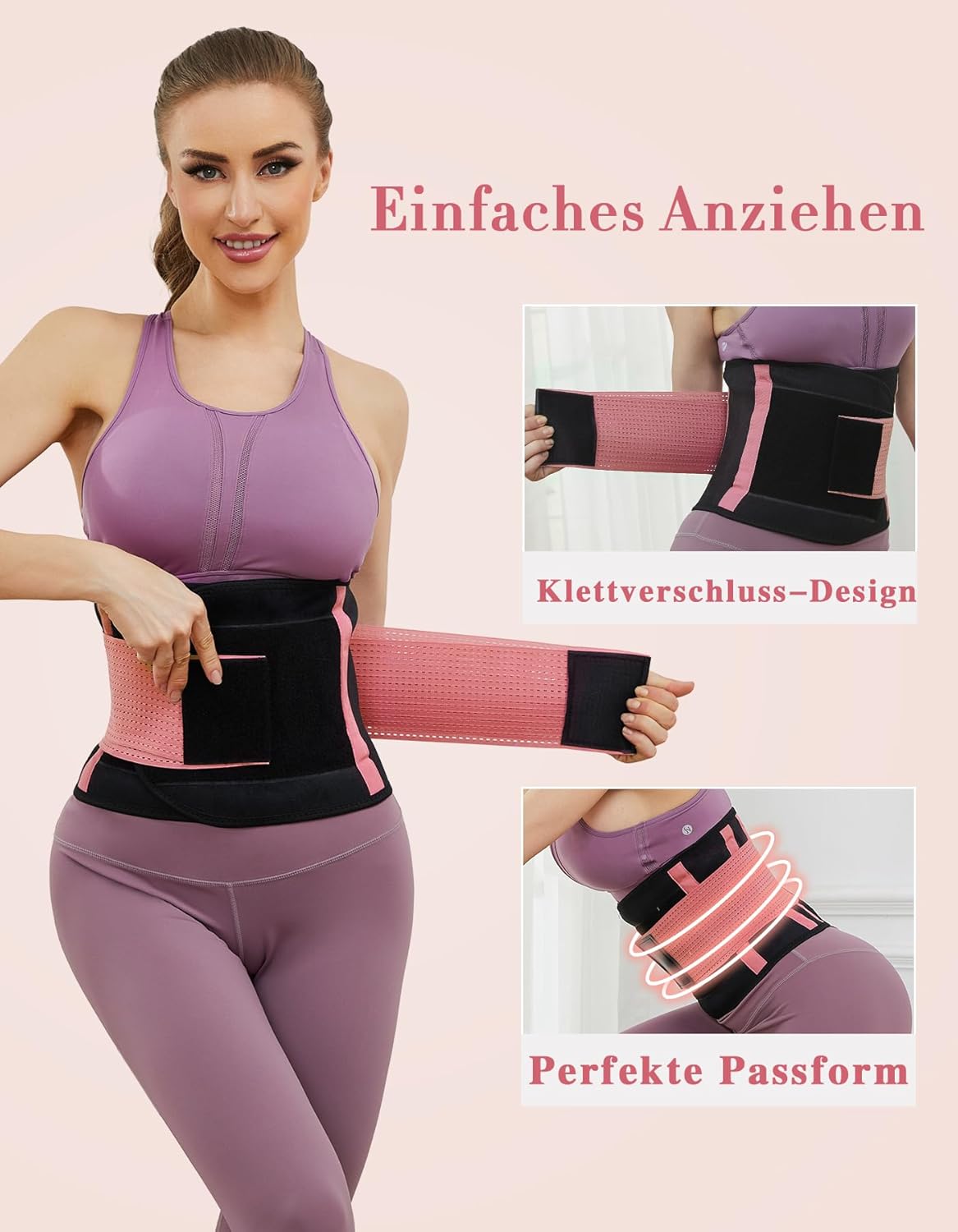 Verstellbarer Bauchweggürtel, Rosa S