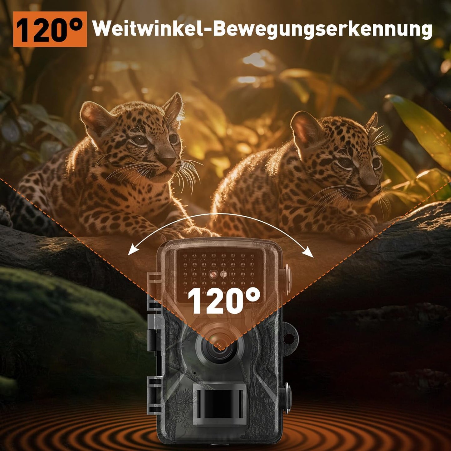 Wildtierkamera mit Nachtsicht und Infrarot, Armeegrün