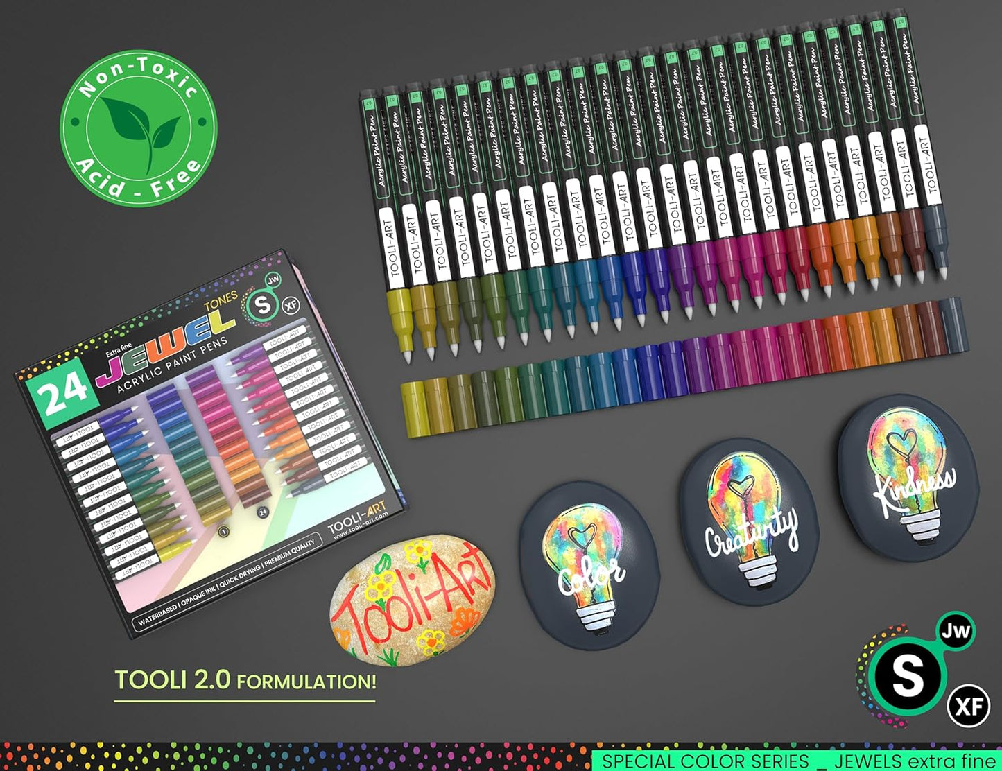 Juwel Extra Fein Acrylstifte-Set für Steinmalerei, wasserfest, JUWEL EXTRA FEIN
