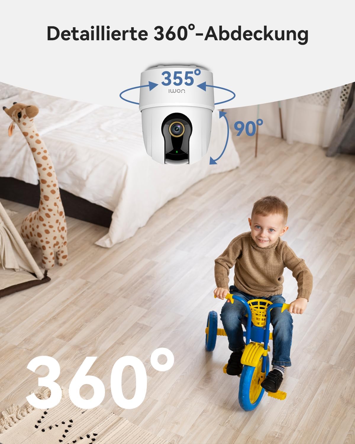 Überwachungskamera mit AI-Erkennung und Nachtsicht, 3k 5mp 1pack