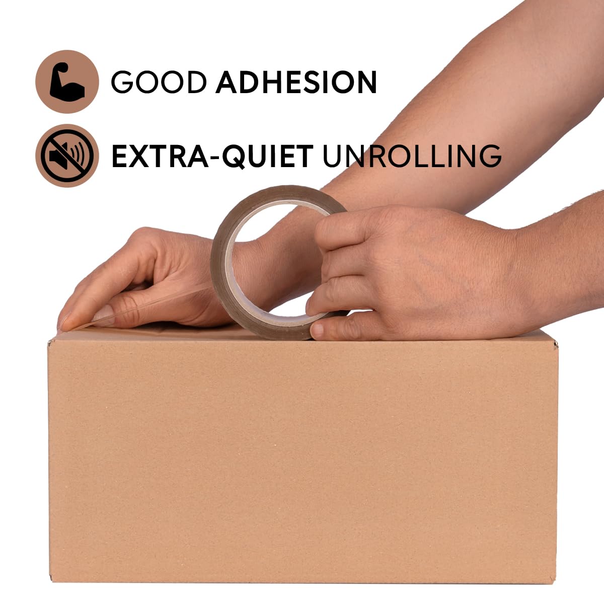 6 Rollen Paketklebeband, extra leise, Extra leise Braun 6