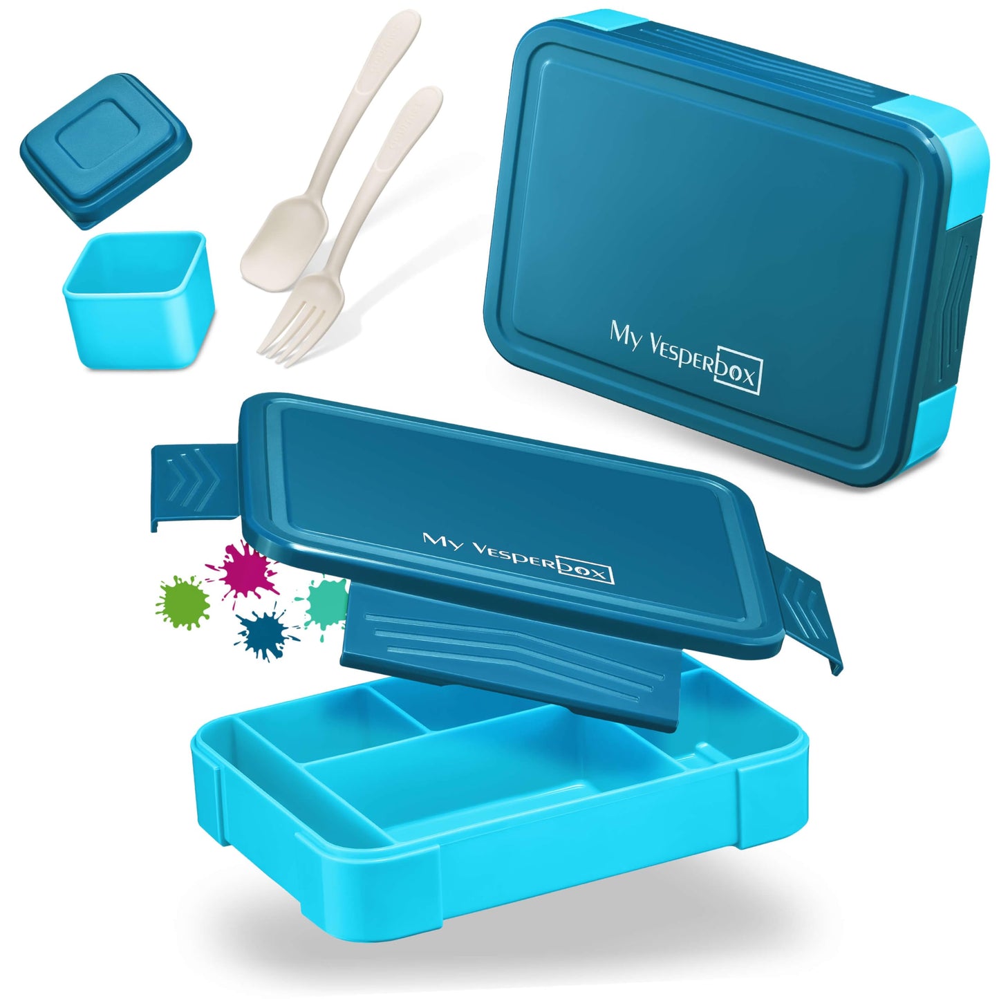 Brotdose für Kinder mit Fächern (LITE), Blau