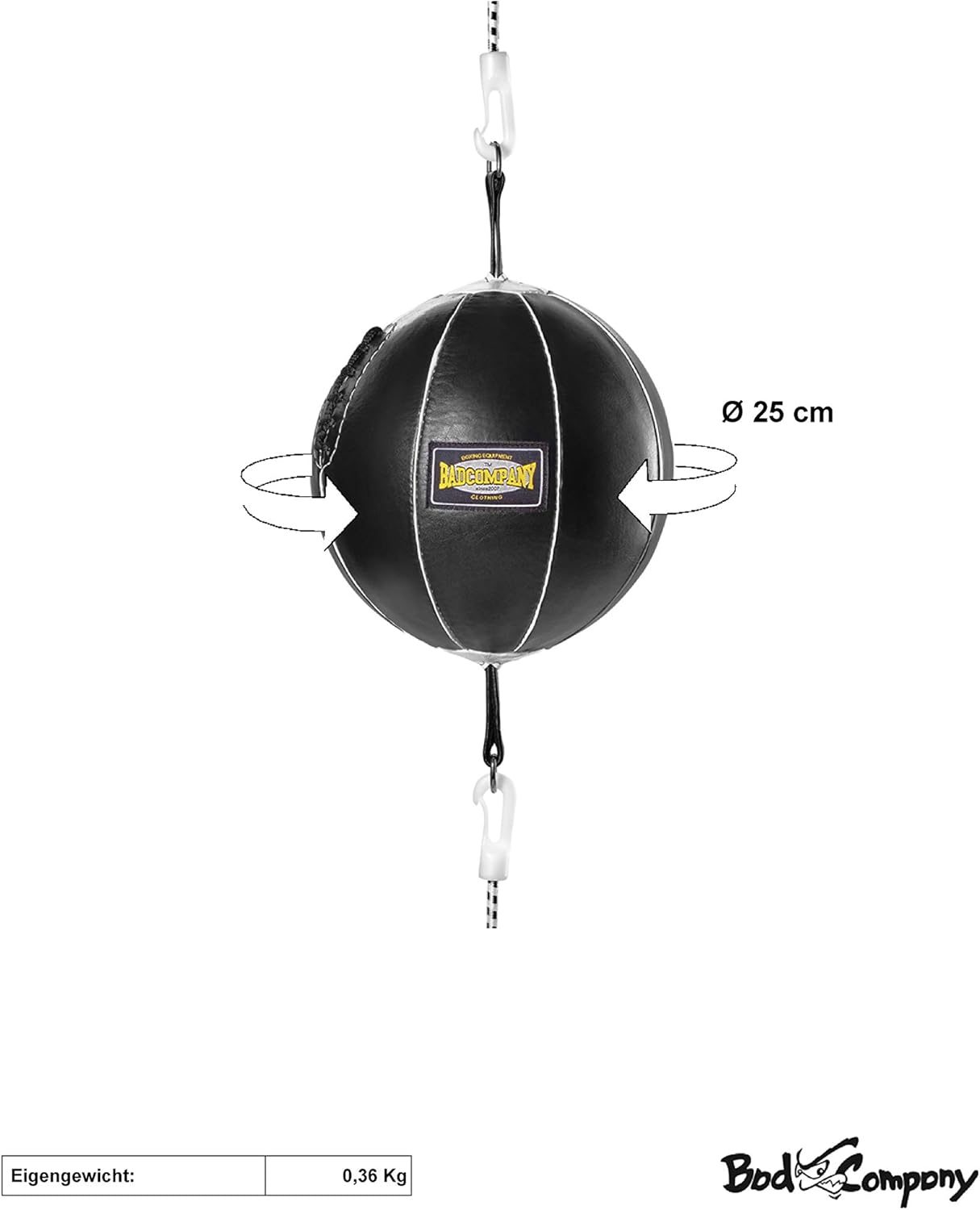 Doppelendball für Reflex- und Boxtraining, Schwarz