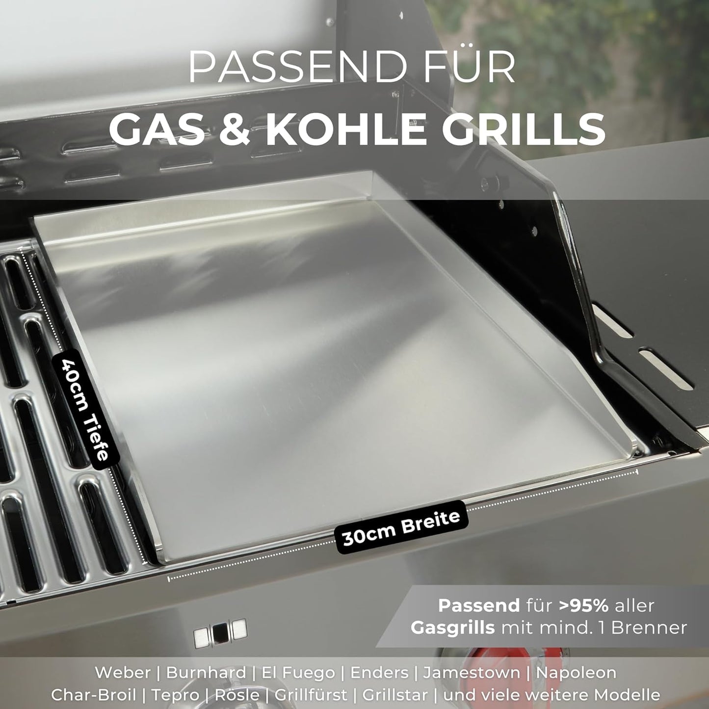 Massive Grillplatte, Grillplatte Edelstahl