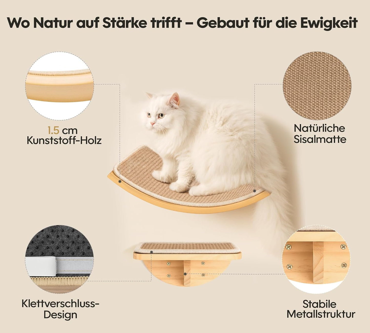 Katzen Kletterwand-Set, Gelb 2PC Pedal + 2PC Katze Wandregal