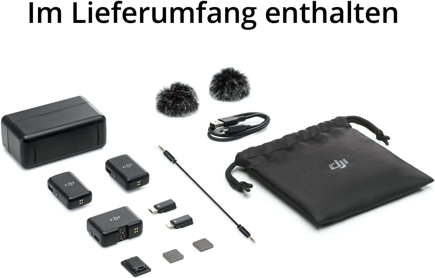 Mic Lavalier-Funkmikrofon-Set, DJI Mic (2 Sender + 1 Empfänger + Ladeschale)