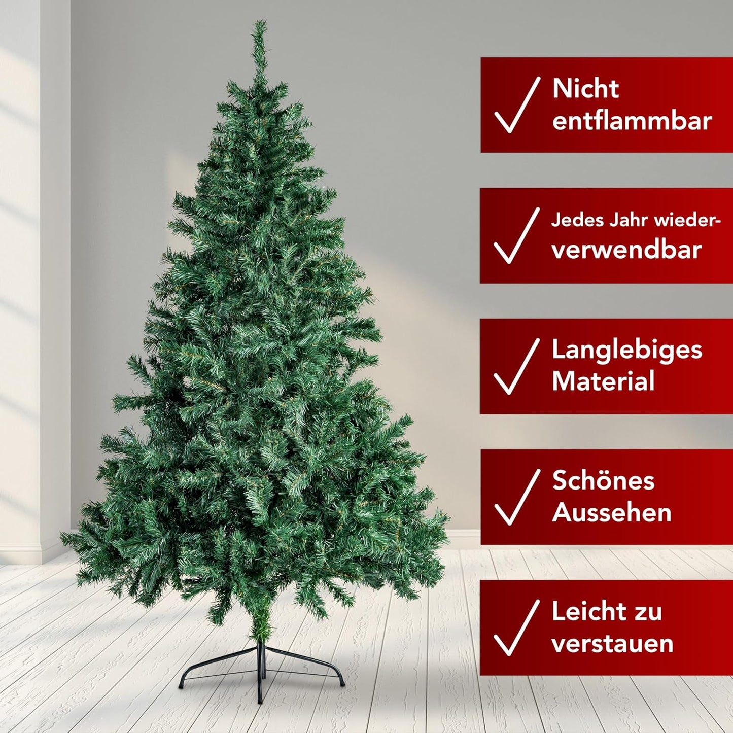 Künstlicher Weihnachtsbaum mit Ständer, 120 cm Grün