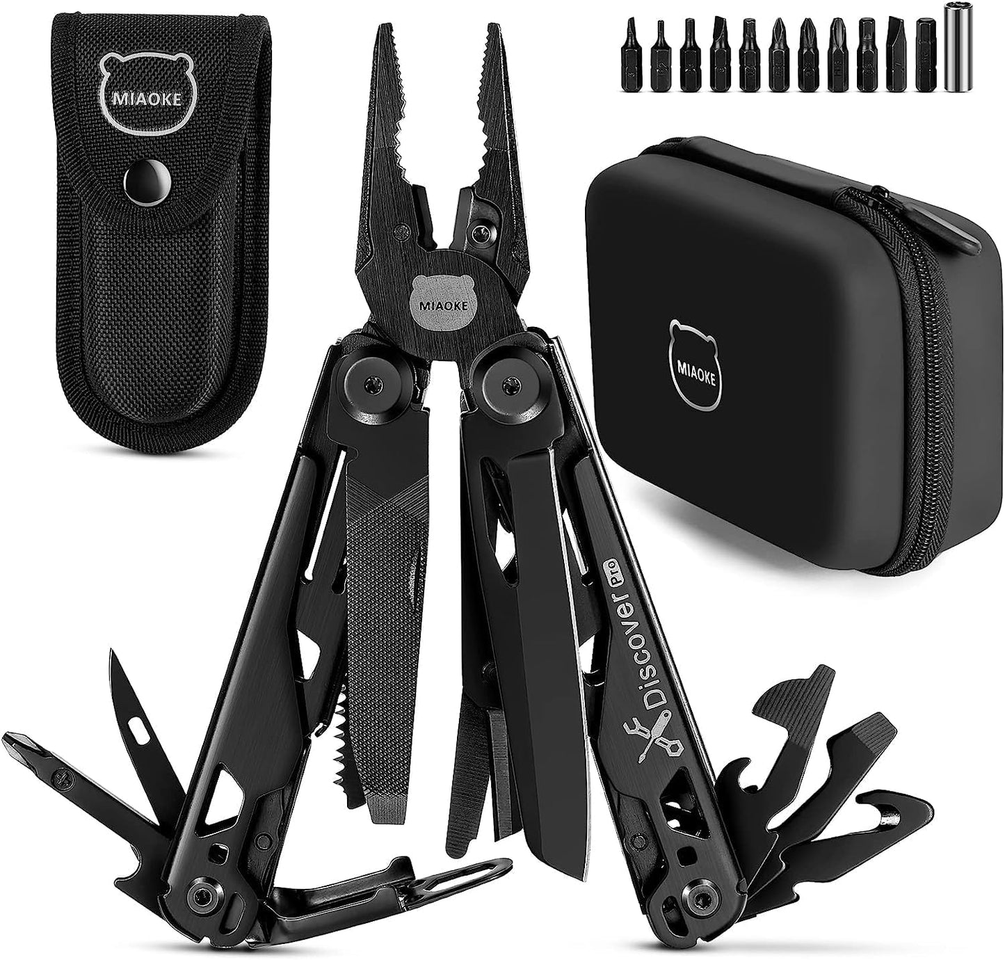 Multitool mit 23 Funktionen, Schwarz