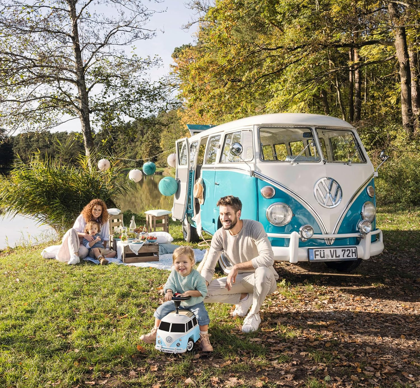 2-in-1 Rutschauto VW T1 mit Hupe