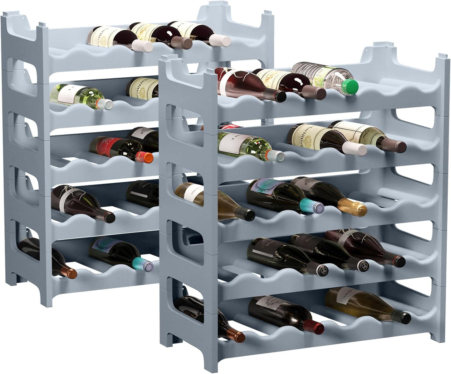 Weinregal stapelbar, Betongrau 60 Flaschen