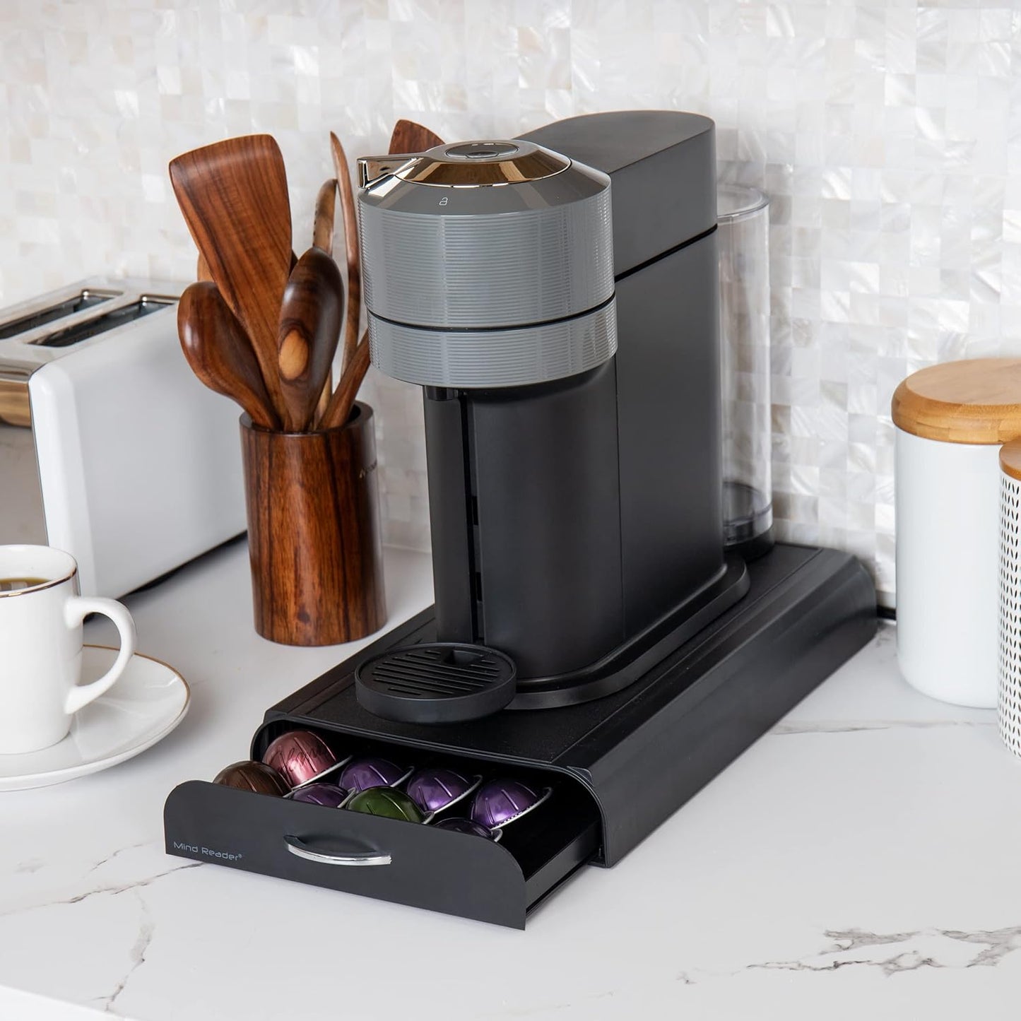 Kaffeekapsel-Schublade für Nespresso, Schwarz