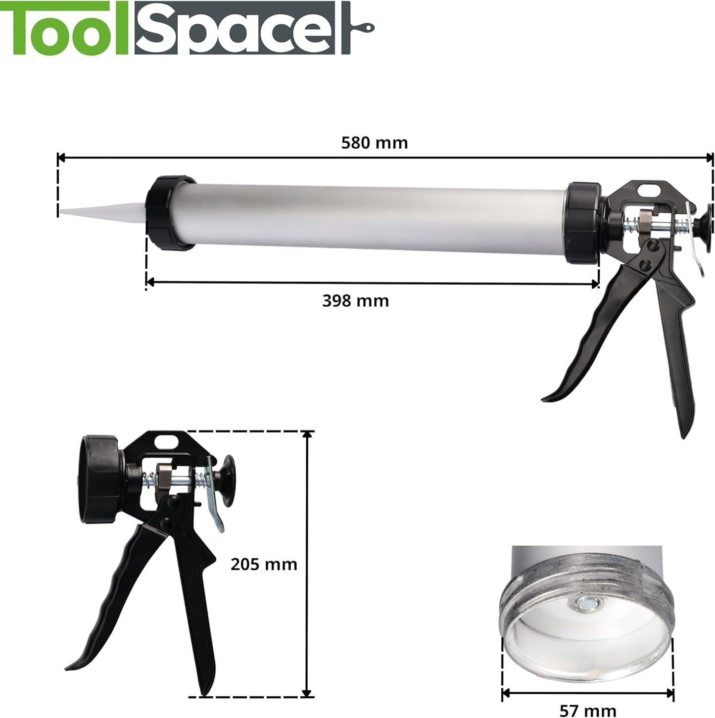 Kartuschenpresse Aluminium für 280-600 ml Kartuschen, 280-310 / 600 ml Kartuschenpresse Universal