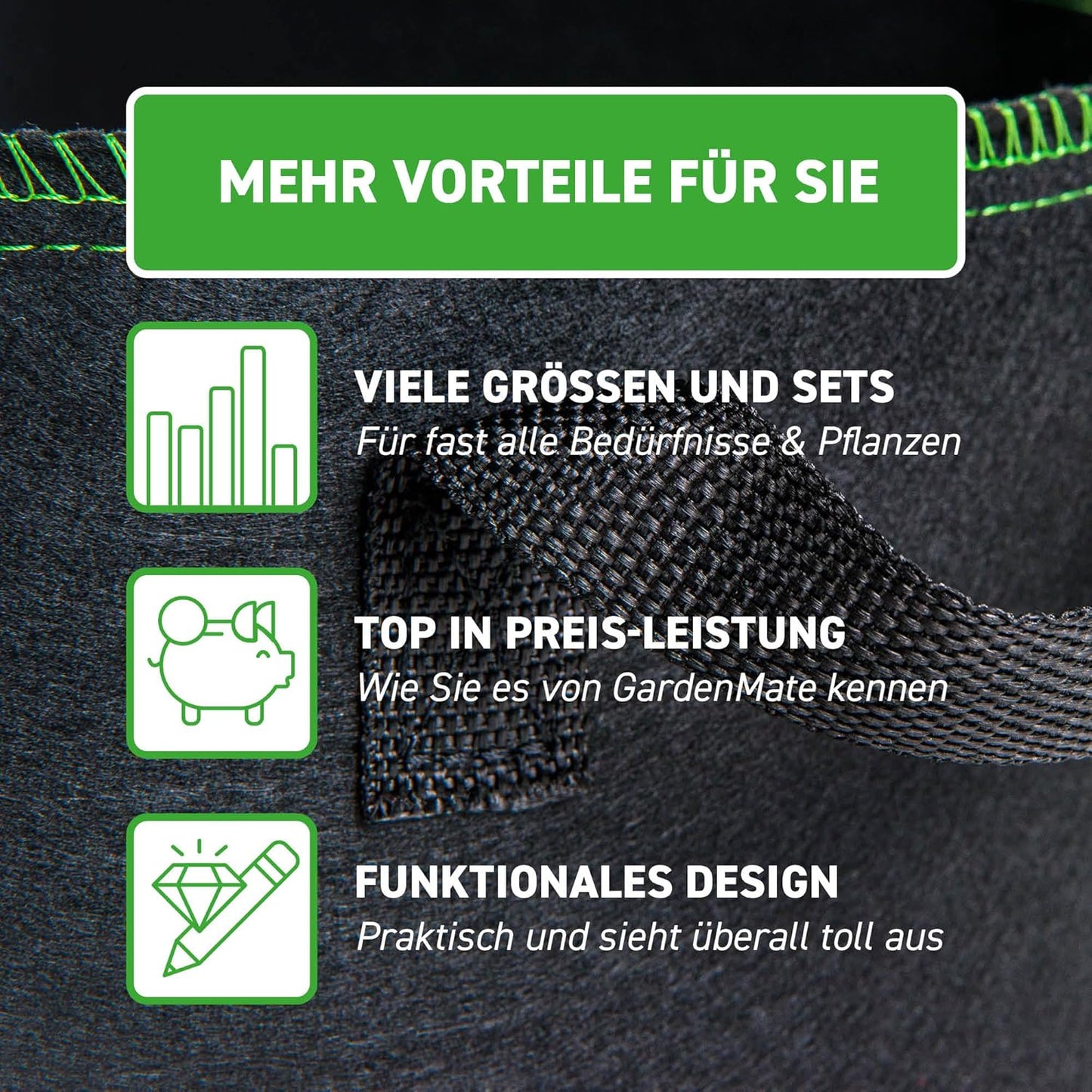 Pflanzsack, 4 Stück, 60 Liter