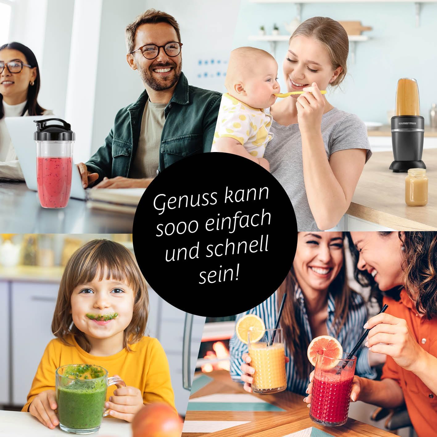 Mixer & Smoothie Maker Set, Schwarz-edelstahl | Nutrition Mixer Power + Pro | 1000w | M-set