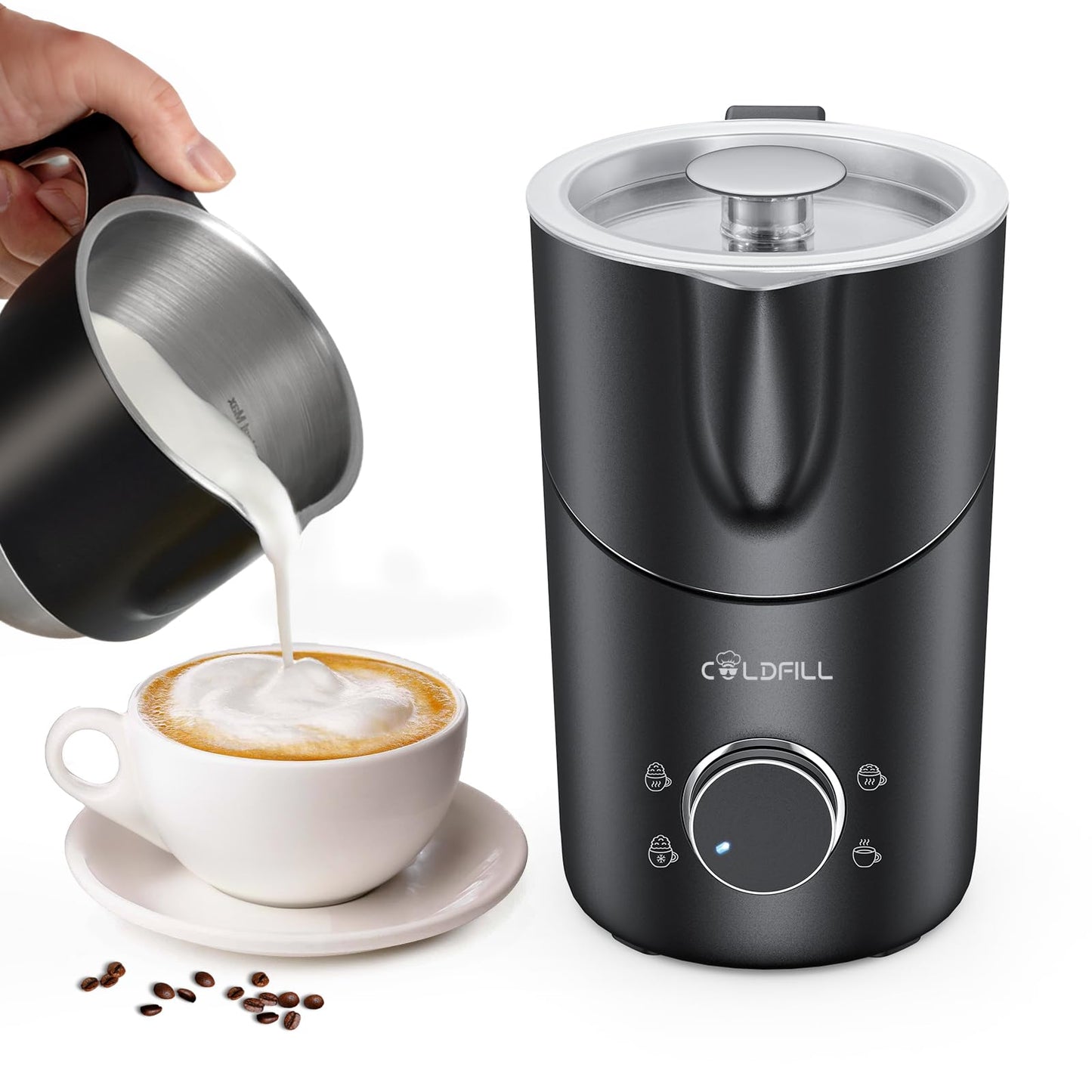 8-in-1 Haokoo Milchaufschäumer TF102H, Schwarz02