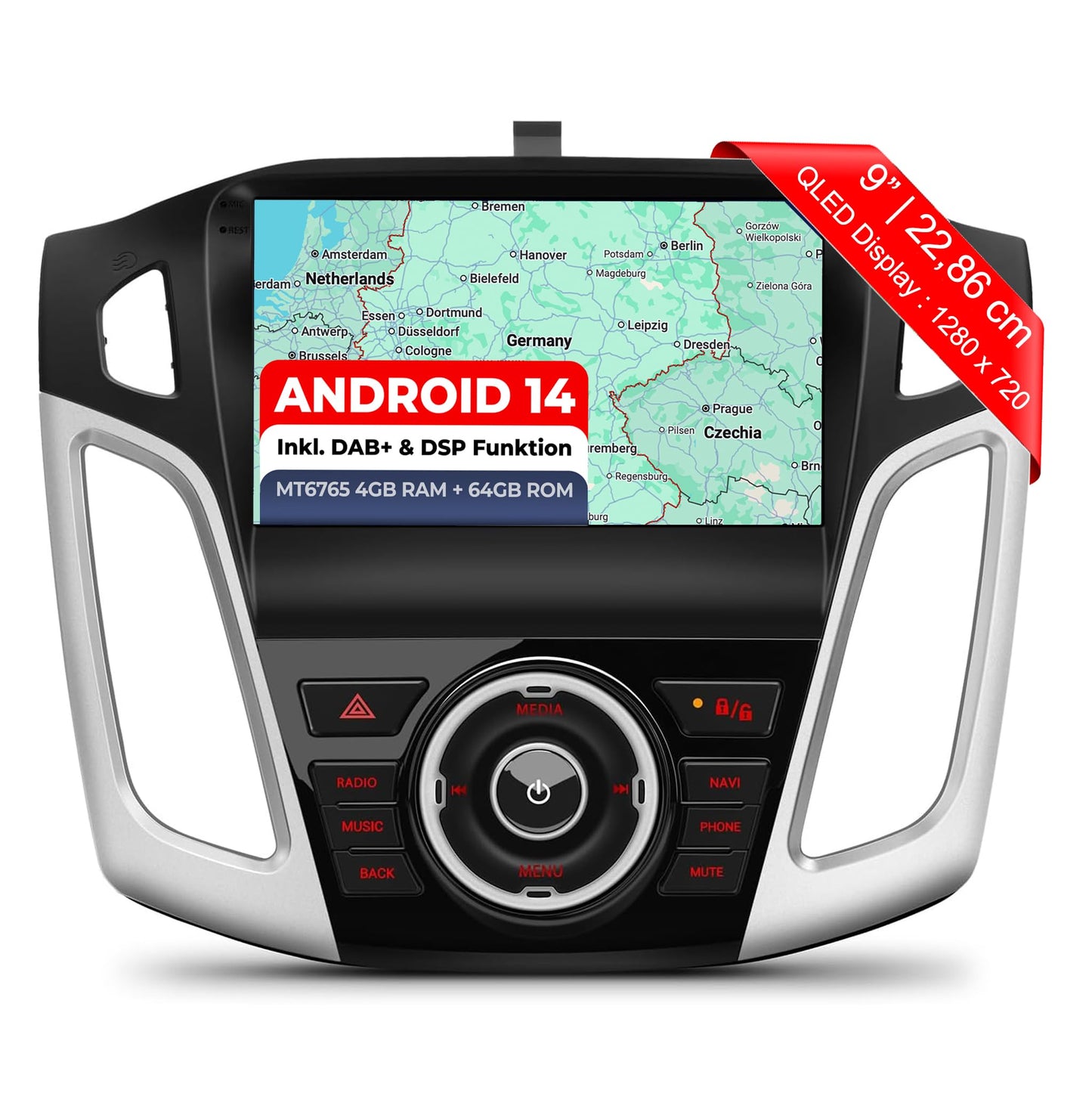 AF9-L2 Android Autoradio mit Navigation für Ford Focus 2012-2019, AF9-L2