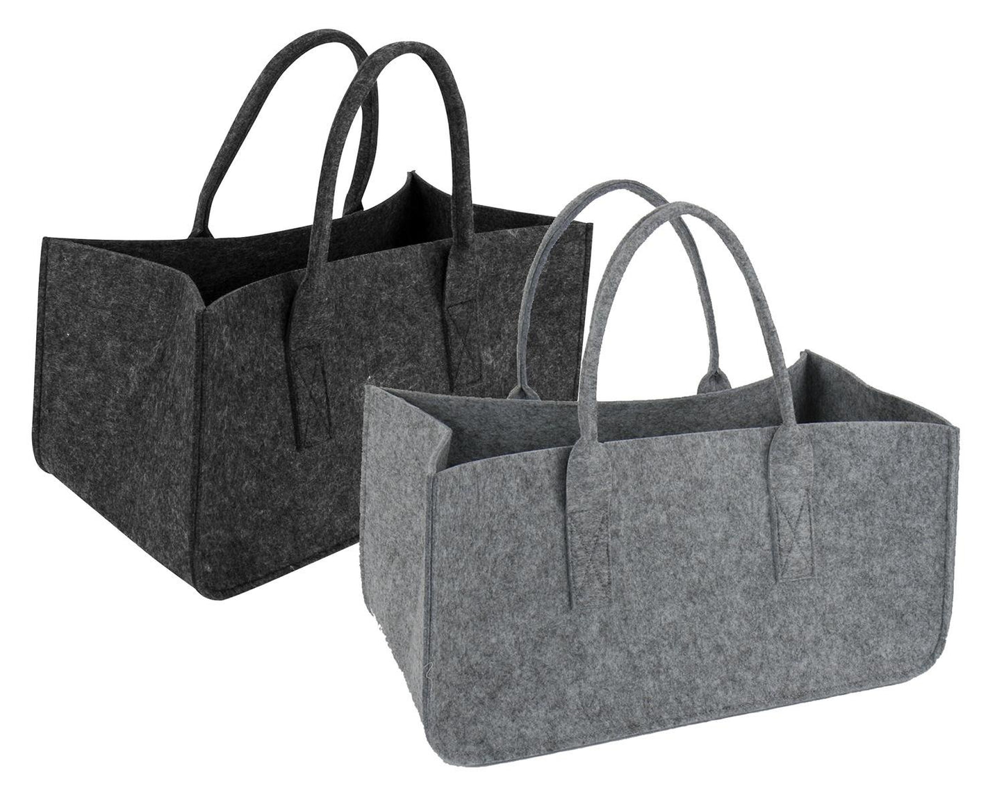 Filztaschen-Set für Kaminholz, Hellgrau & Dunkelgrau 2-er