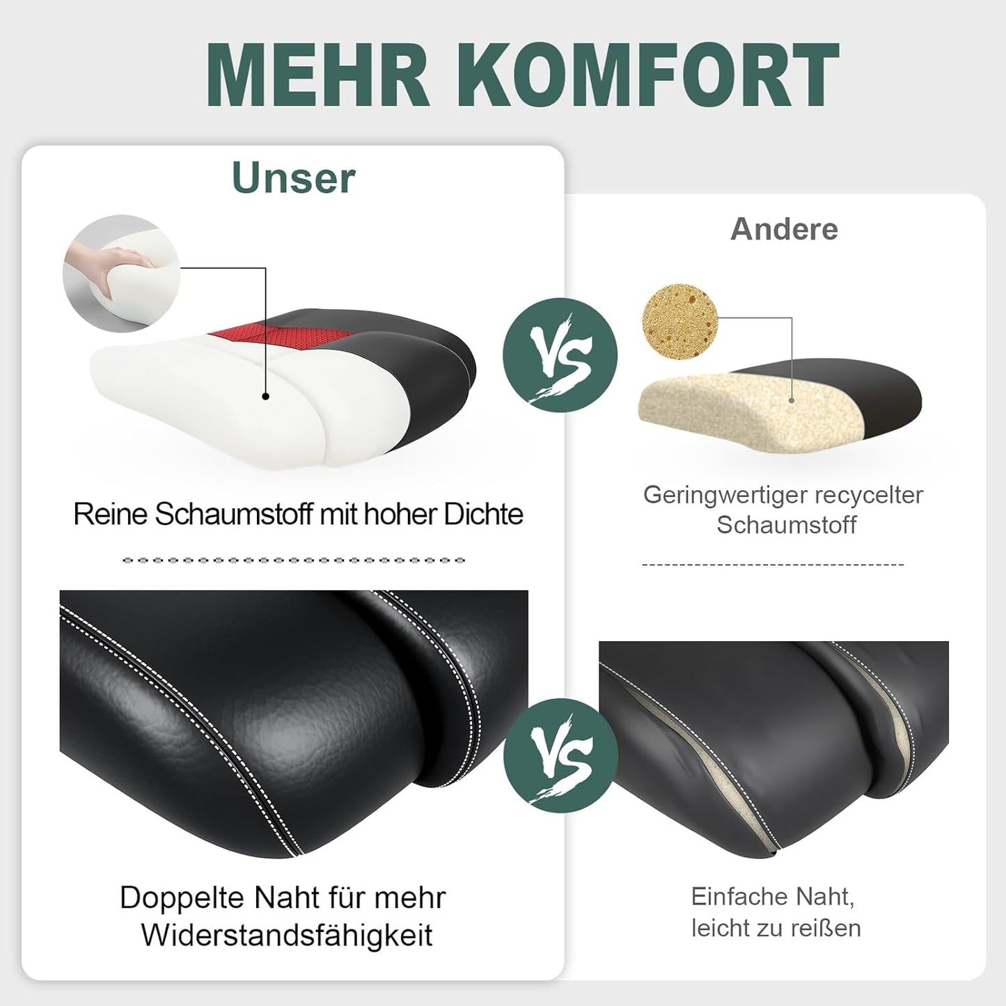 Ergonomischer Racing Schreibtischstuhl mit Wippfunktion, Rot