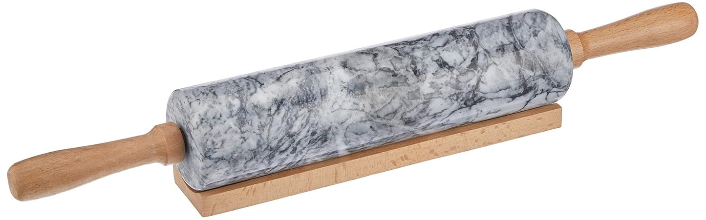 Teigrolle aus Marmor mit Ablage