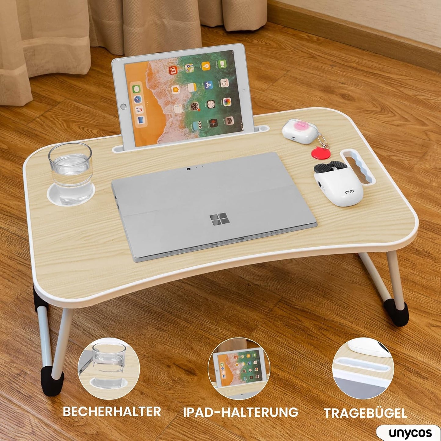Klappbarer Laptoptisch, Ohne schublade|Holz Ohne Schublade